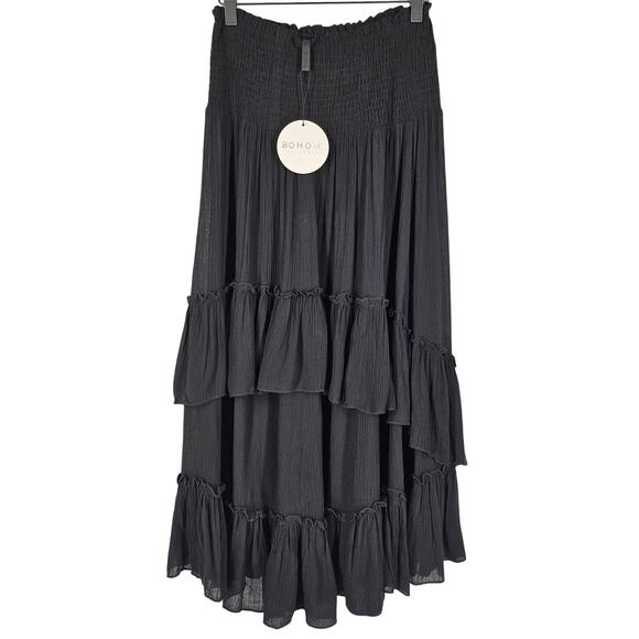 BOHO ME COLLECTION BLACK & KIRT WOMEN'S HALTER DRESS SKIRT # 75947 SIZE SMALL - Picture 1 of 8